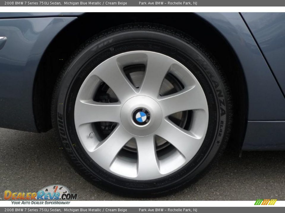 2008 BMW 7 Series 750Li Sedan Michigan Blue Metallic / Cream Beige Photo #21