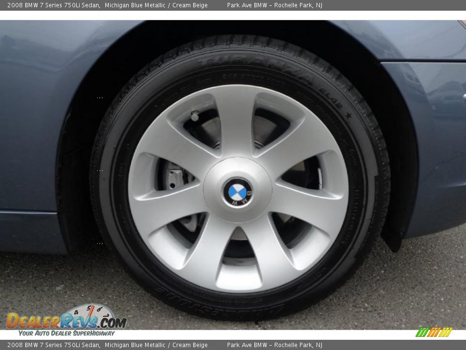 2008 BMW 7 Series 750Li Sedan Michigan Blue Metallic / Cream Beige Photo #22