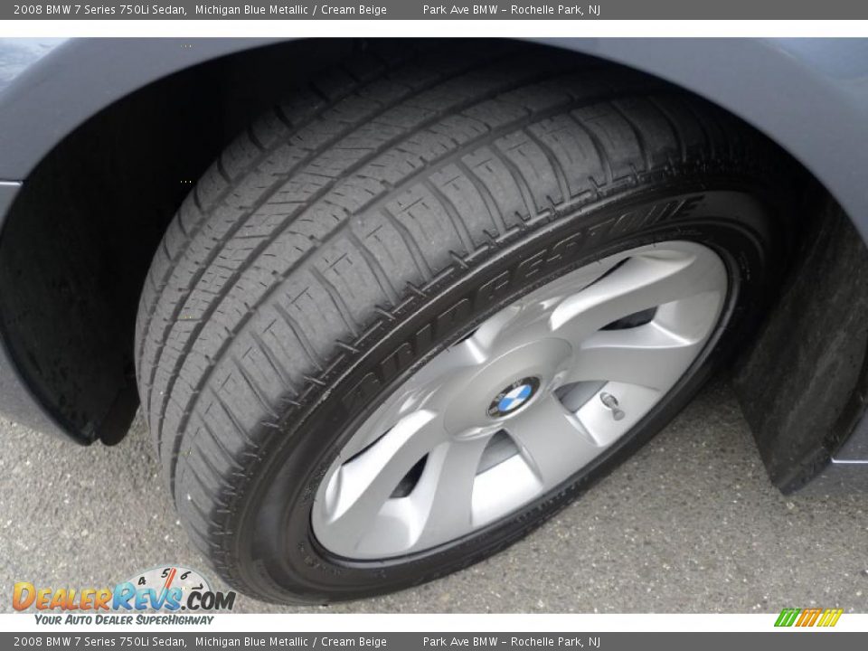 2008 BMW 7 Series 750Li Sedan Michigan Blue Metallic / Cream Beige Photo #23