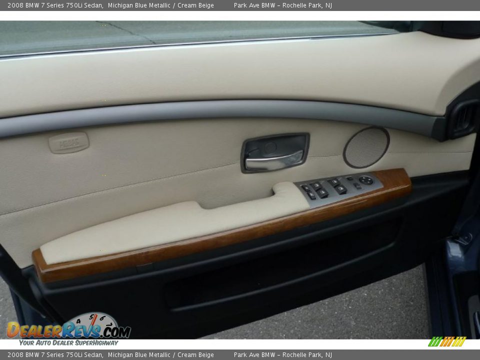 2008 BMW 7 Series 750Li Sedan Michigan Blue Metallic / Cream Beige Photo #26