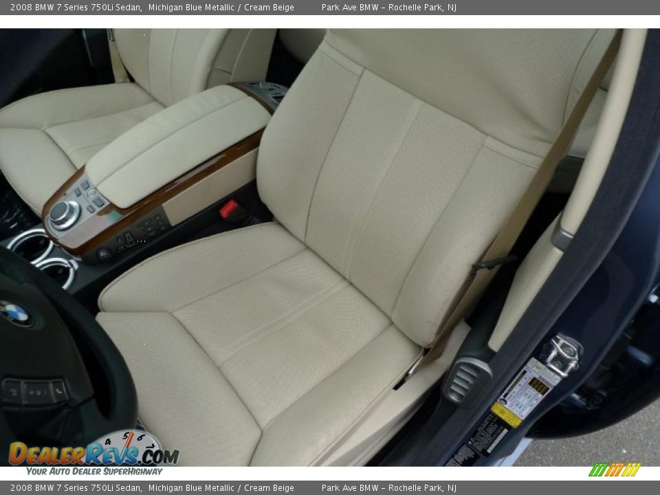 2008 BMW 7 Series 750Li Sedan Michigan Blue Metallic / Cream Beige Photo #28