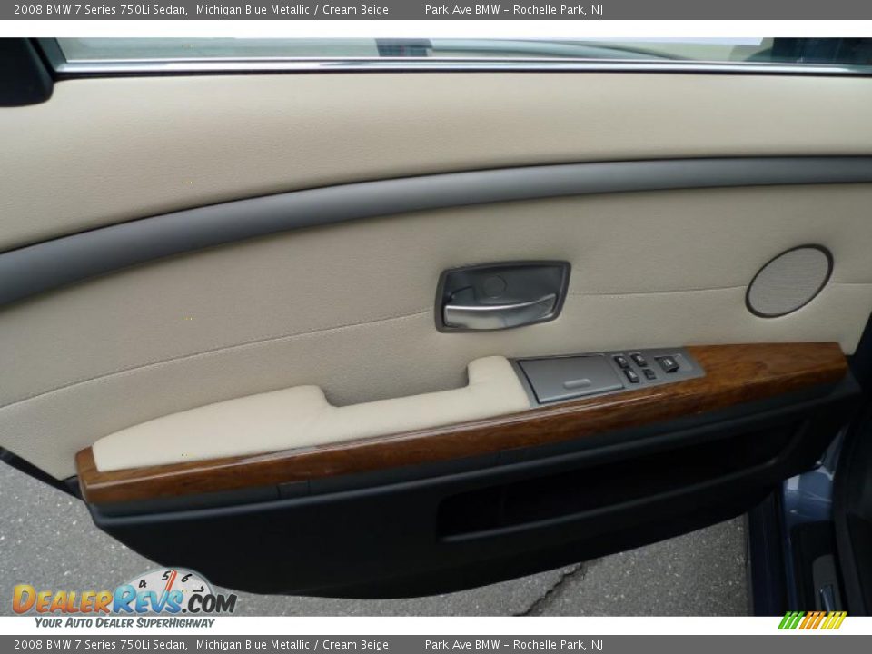 2008 BMW 7 Series 750Li Sedan Michigan Blue Metallic / Cream Beige Photo #30