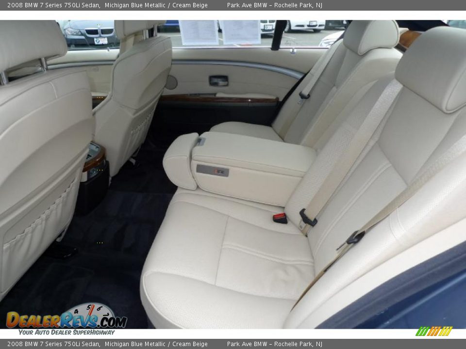 2008 BMW 7 Series 750Li Sedan Michigan Blue Metallic / Cream Beige Photo #31