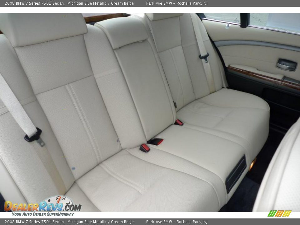 2008 BMW 7 Series 750Li Sedan Michigan Blue Metallic / Cream Beige Photo #32