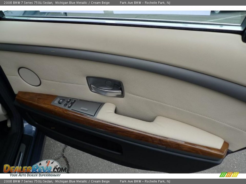 2008 BMW 7 Series 750Li Sedan Michigan Blue Metallic / Cream Beige Photo #33