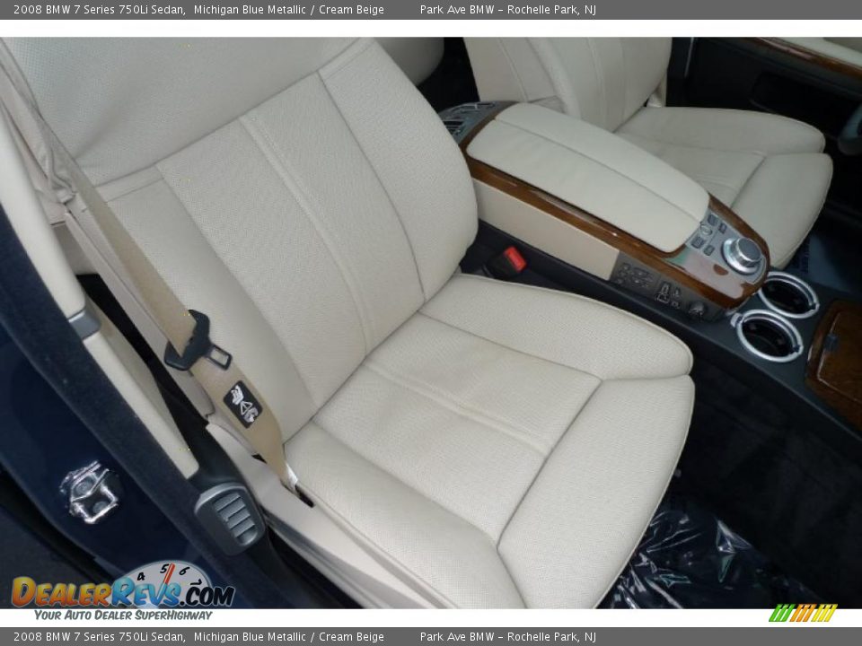 2008 BMW 7 Series 750Li Sedan Michigan Blue Metallic / Cream Beige Photo #34