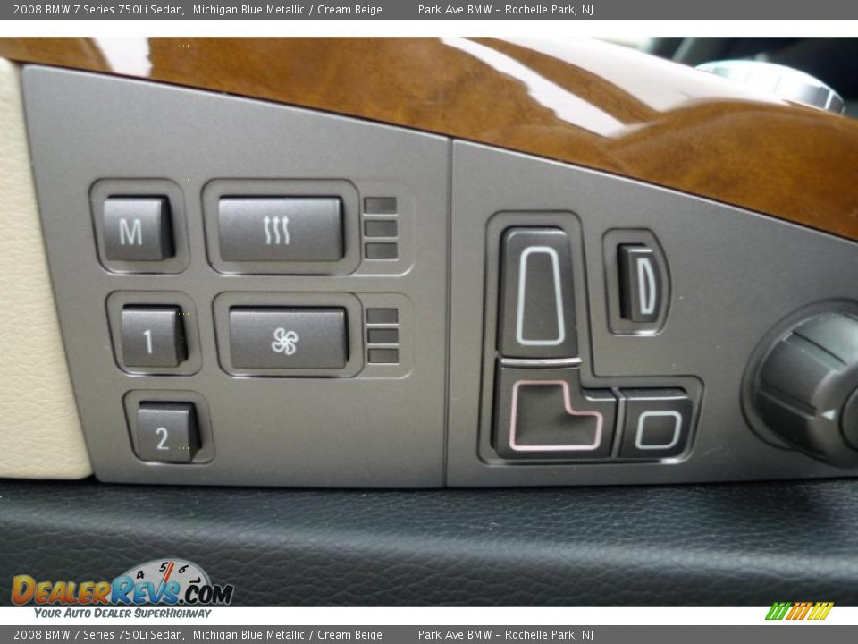 2008 BMW 7 Series 750Li Sedan Michigan Blue Metallic / Cream Beige Photo #35