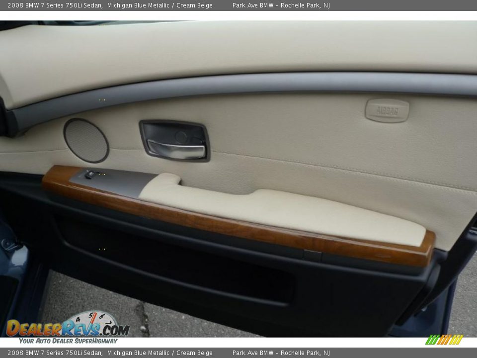 2008 BMW 7 Series 750Li Sedan Michigan Blue Metallic / Cream Beige Photo #36
