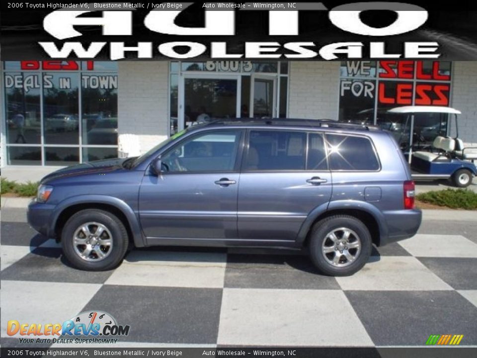 2006 Toyota Highlander V6 Bluestone Metallic / Ivory Beige Photo #1