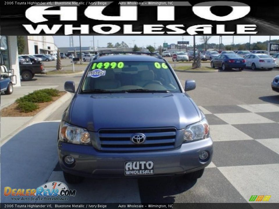 2006 Toyota Highlander V6 Bluestone Metallic / Ivory Beige Photo #2