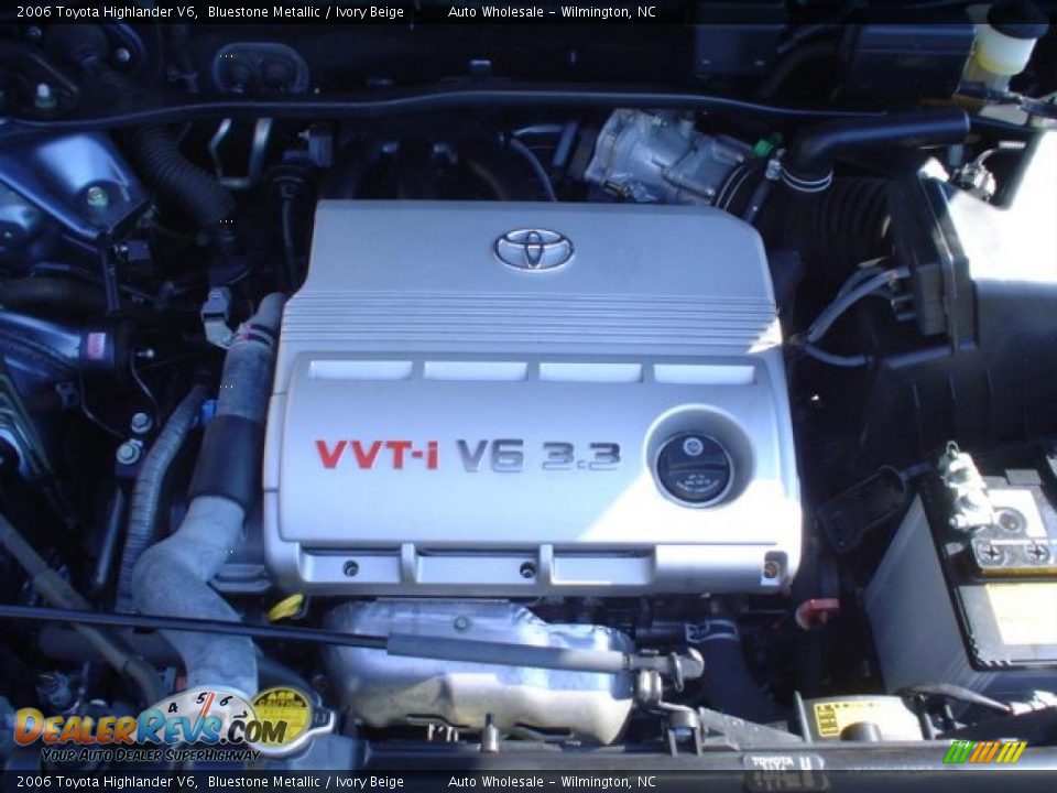 2006 Toyota Highlander V6 Bluestone Metallic / Ivory Beige Photo #6