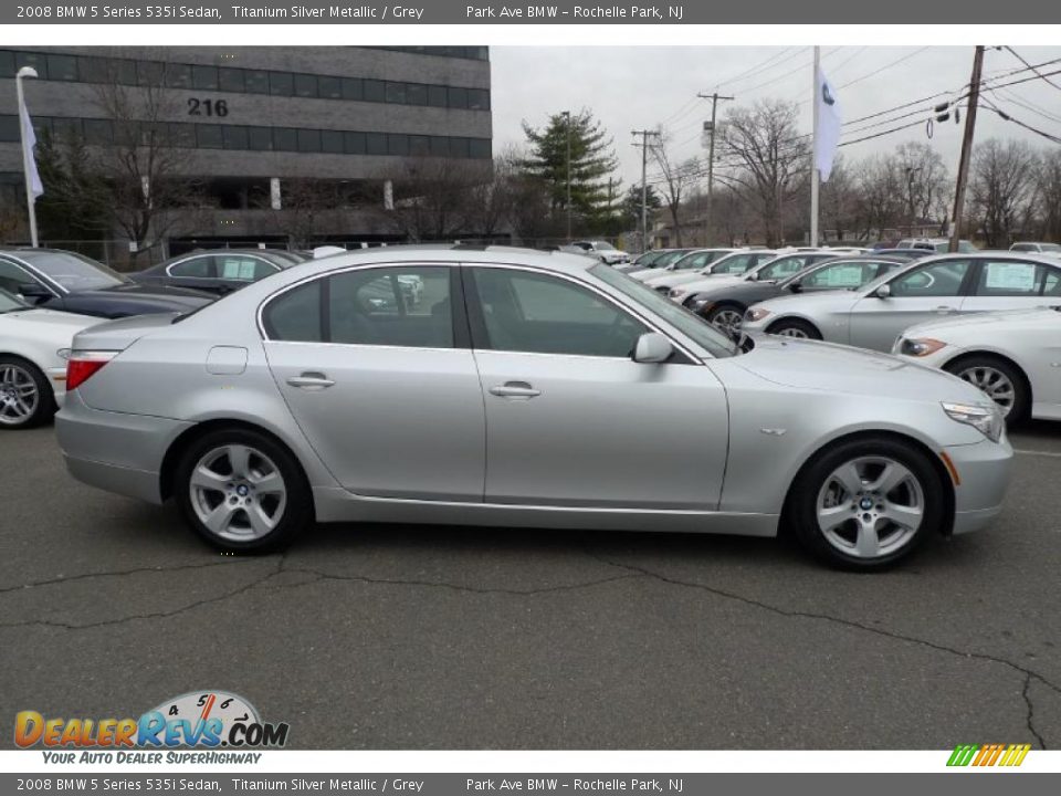 2008 BMW 5 Series 535i Sedan Titanium Silver Metallic / Grey Photo #1