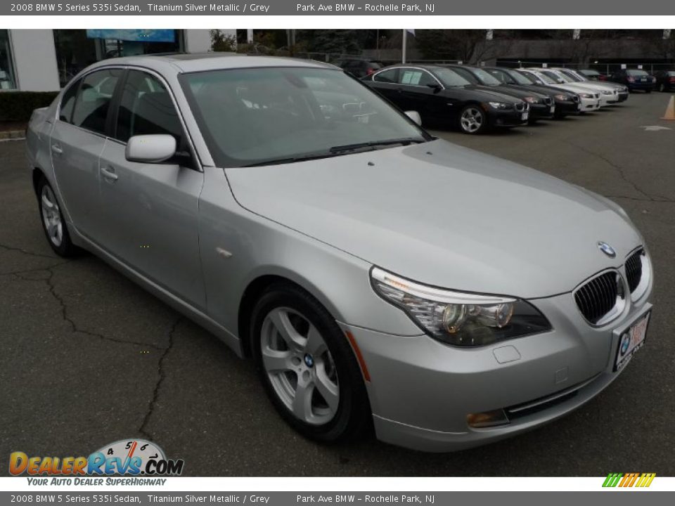 2008 BMW 5 Series 535i Sedan Titanium Silver Metallic / Grey Photo #2