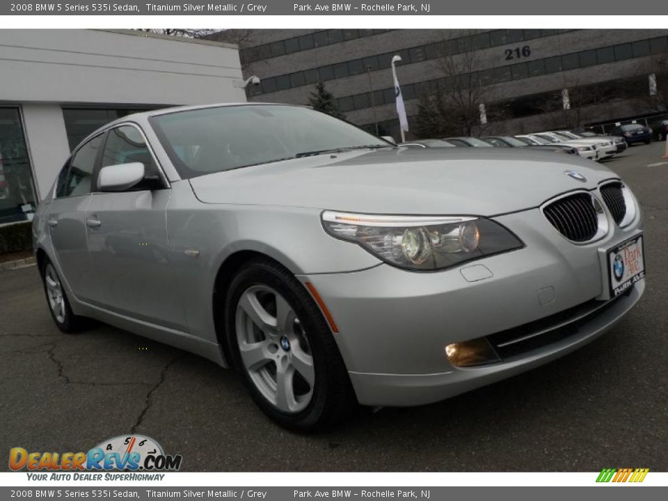 2008 BMW 5 Series 535i Sedan Titanium Silver Metallic / Grey Photo #4