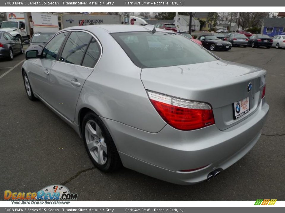 2008 BMW 5 Series 535i Sedan Titanium Silver Metallic / Grey Photo #5