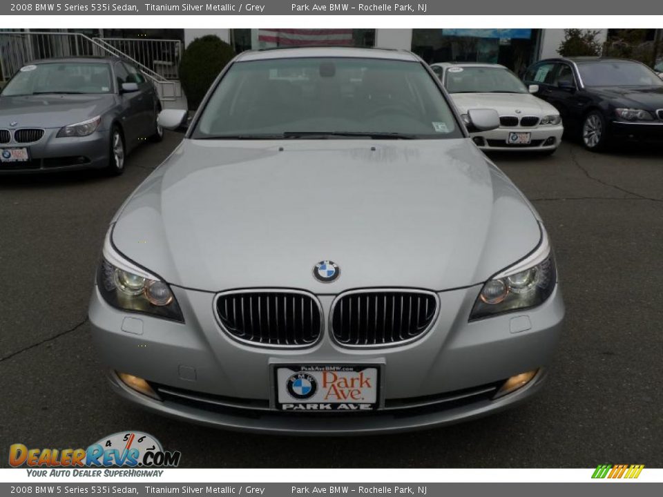 2008 BMW 5 Series 535i Sedan Titanium Silver Metallic / Grey Photo #6