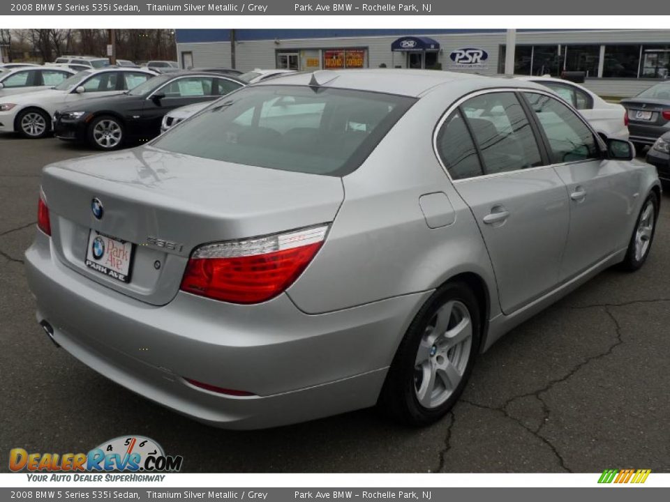2008 BMW 5 Series 535i Sedan Titanium Silver Metallic / Grey Photo #7