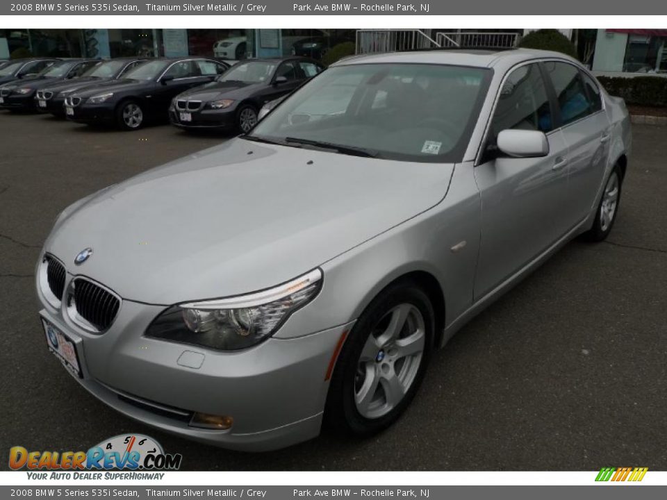 2008 BMW 5 Series 535i Sedan Titanium Silver Metallic / Grey Photo #8