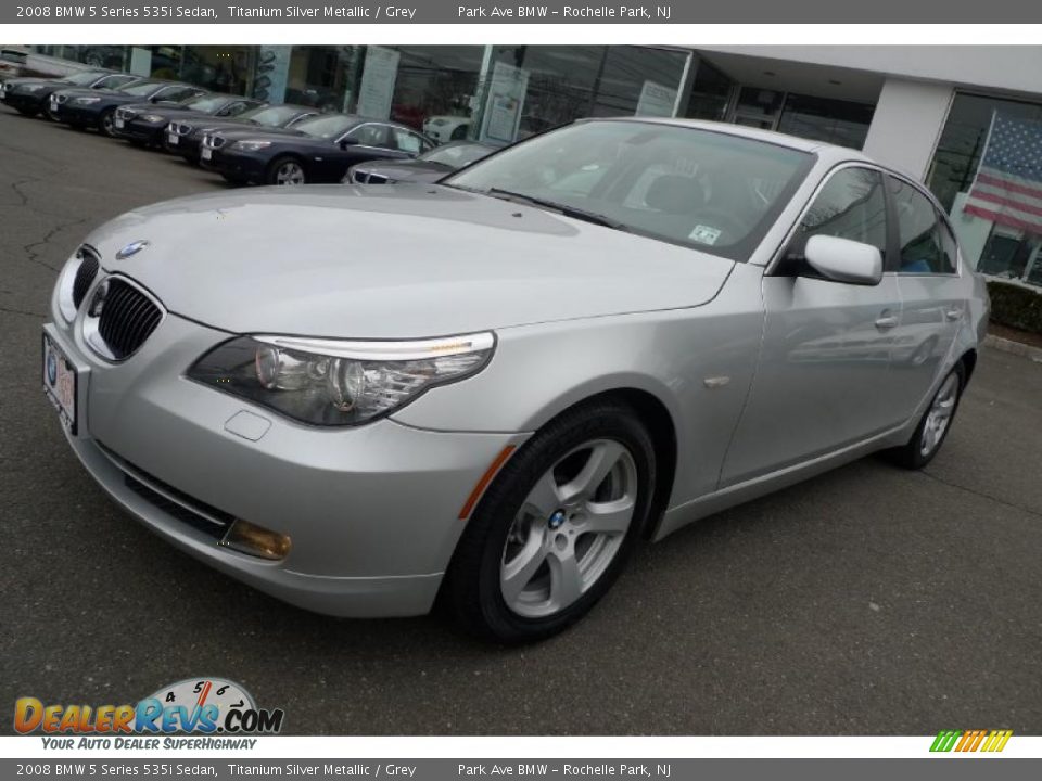 2008 BMW 5 Series 535i Sedan Titanium Silver Metallic / Grey Photo #10