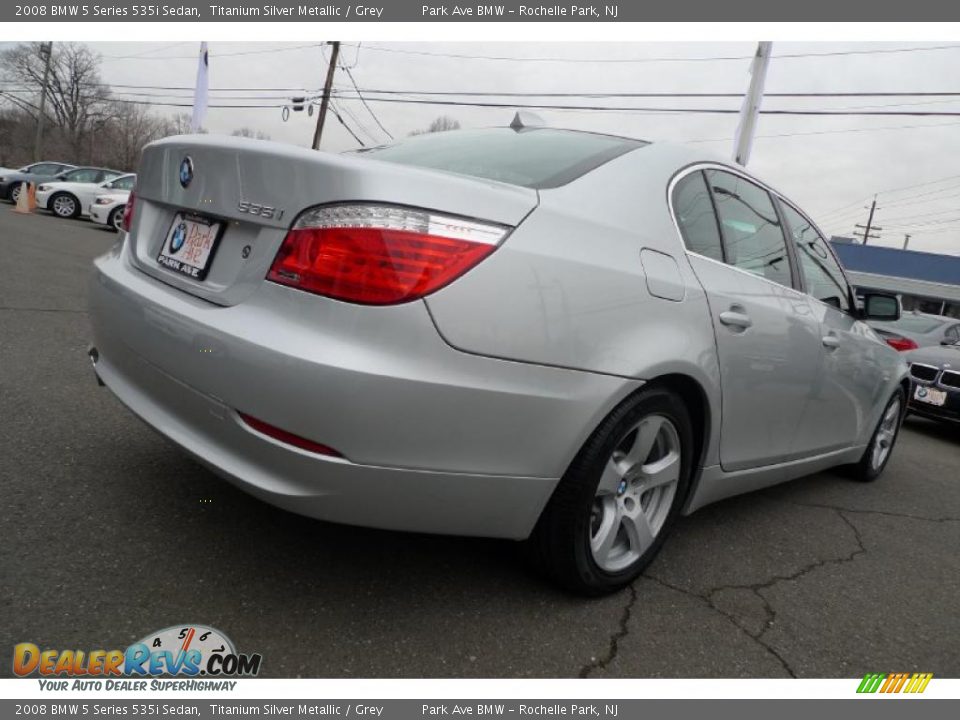2008 BMW 5 Series 535i Sedan Titanium Silver Metallic / Grey Photo #11