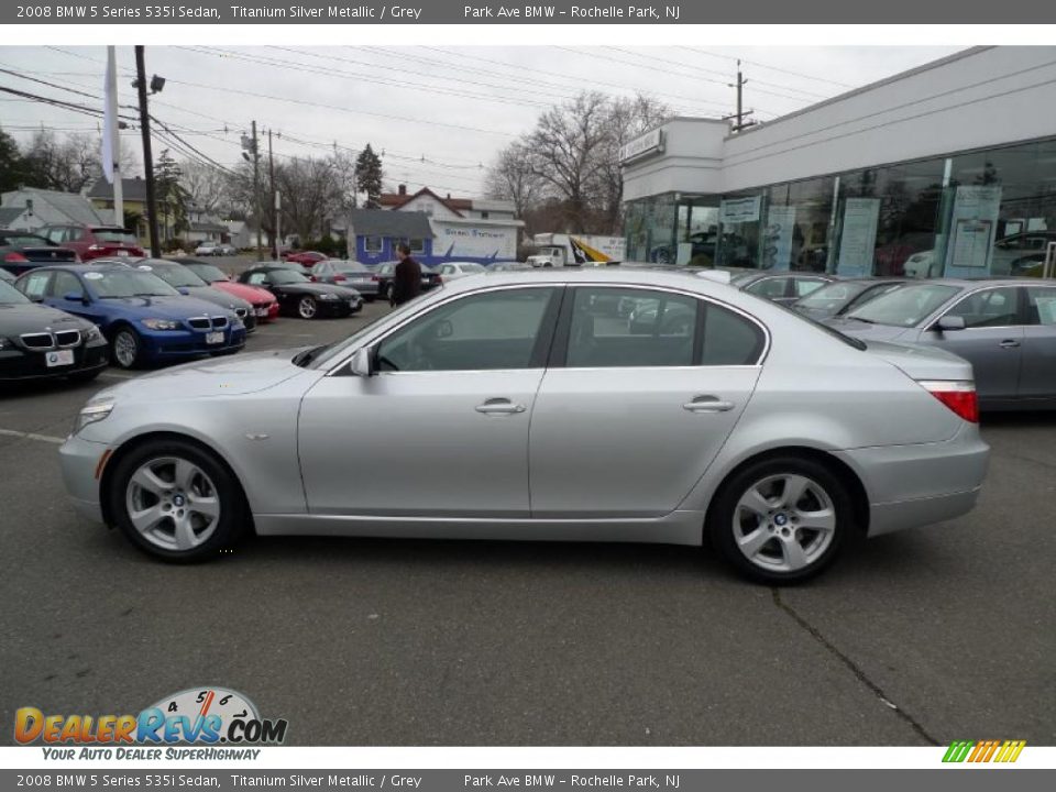 2008 BMW 5 Series 535i Sedan Titanium Silver Metallic / Grey Photo #12