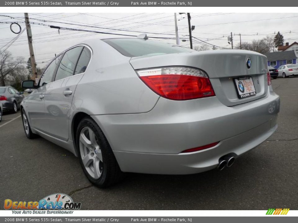 2008 BMW 5 Series 535i Sedan Titanium Silver Metallic / Grey Photo #13