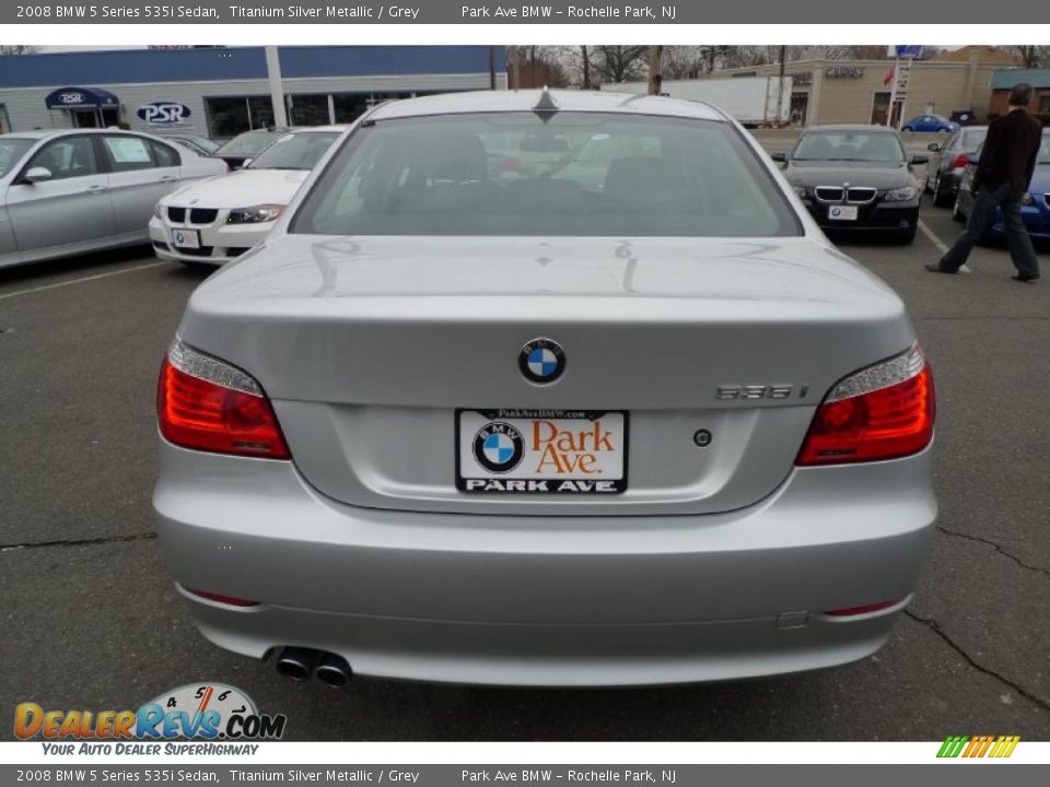 2008 BMW 5 Series 535i Sedan Titanium Silver Metallic / Grey Photo #15
