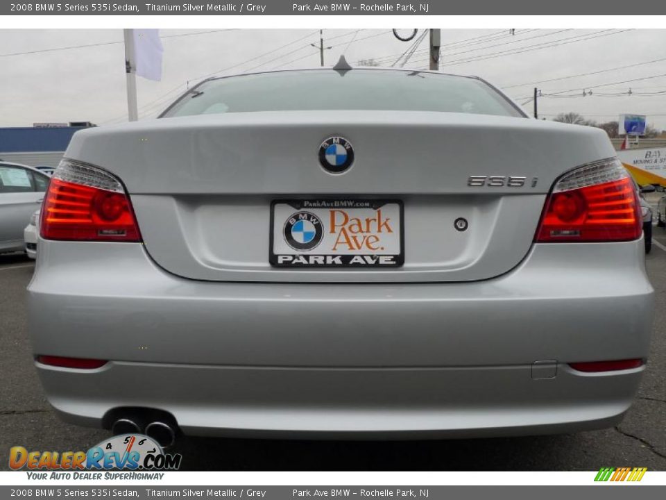2008 BMW 5 Series 535i Sedan Titanium Silver Metallic / Grey Photo #16