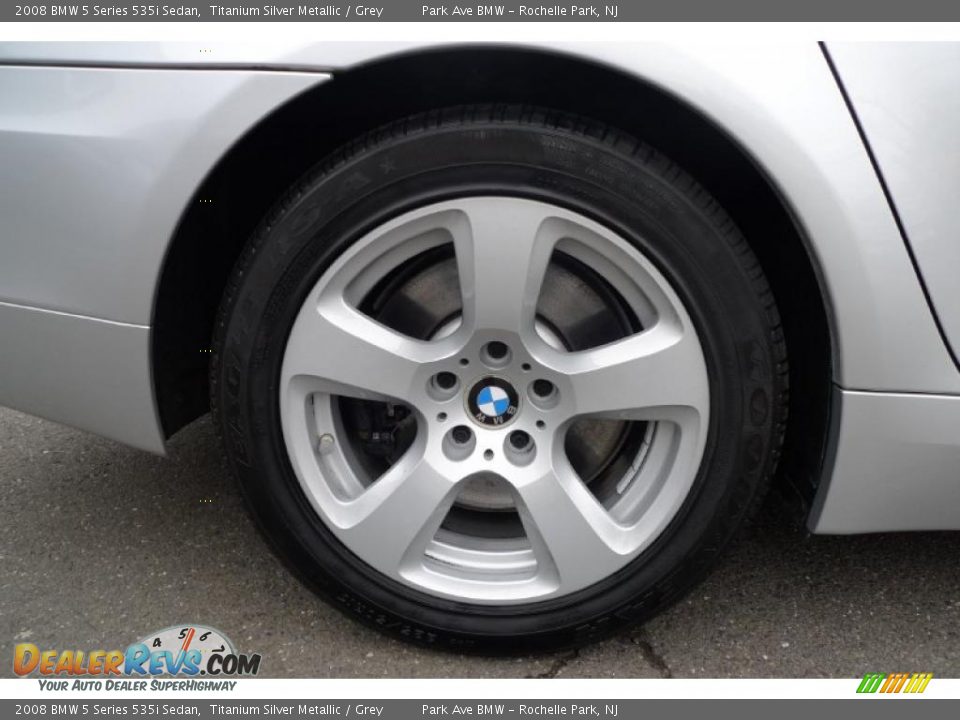 2008 BMW 5 Series 535i Sedan Titanium Silver Metallic / Grey Photo #17