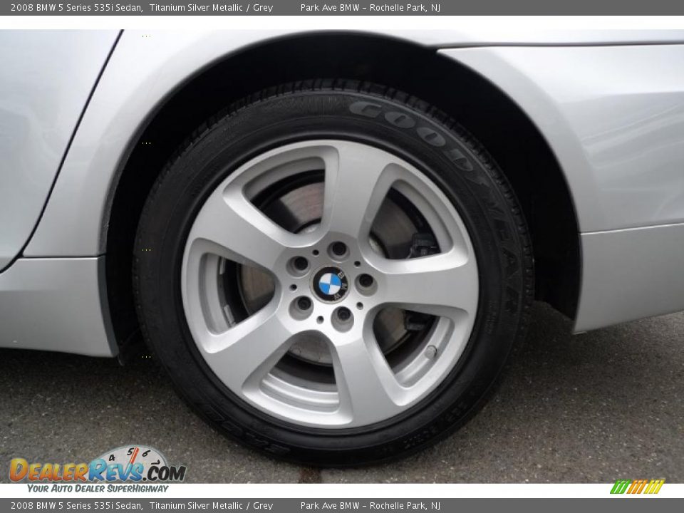 2008 BMW 5 Series 535i Sedan Titanium Silver Metallic / Grey Photo #20