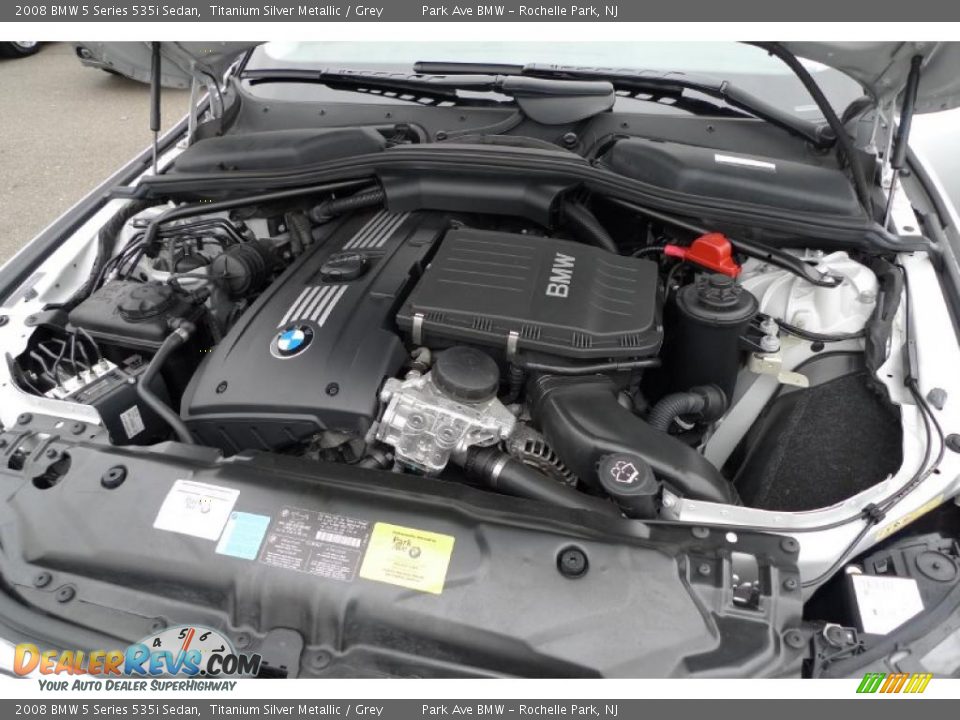 2008 BMW 5 Series 535i Sedan Titanium Silver Metallic / Grey Photo #22