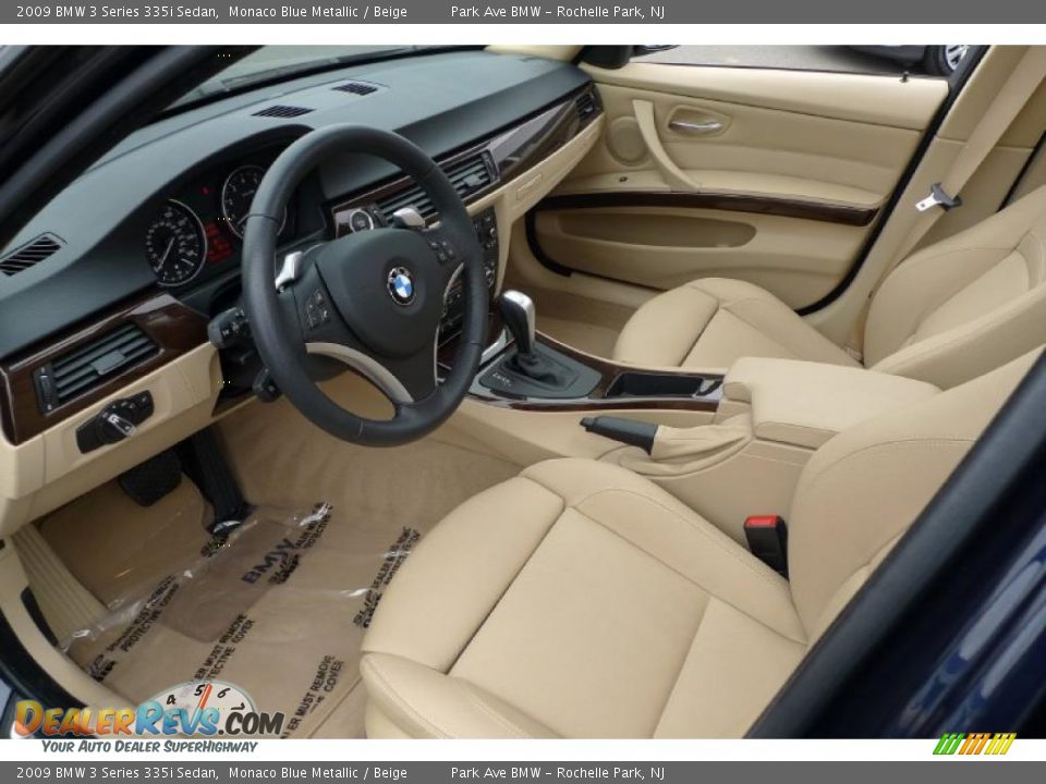 2009 BMW 3 Series 335i Sedan Monaco Blue Metallic / Beige Photo #25