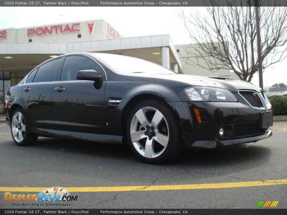 2009 Pontiac G8 GT Panther Black / Onyx/Red Photo #7