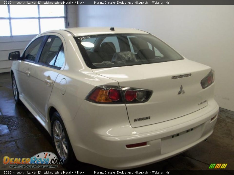 2010 Mitsubishi Lancer ES Wicked White Metallic / Black Photo #6