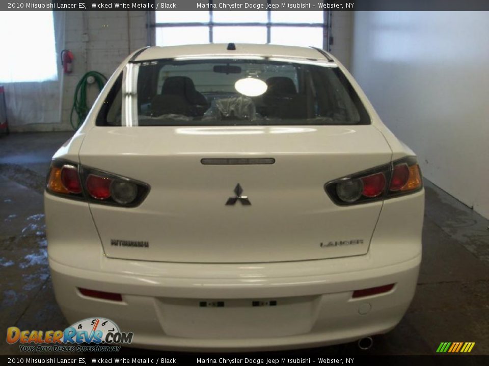2010 Mitsubishi Lancer ES Wicked White Metallic / Black Photo #7