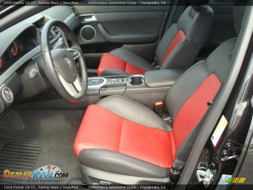 2009 Pontiac G8 GT Panther Black / Onyx/Red Photo #9