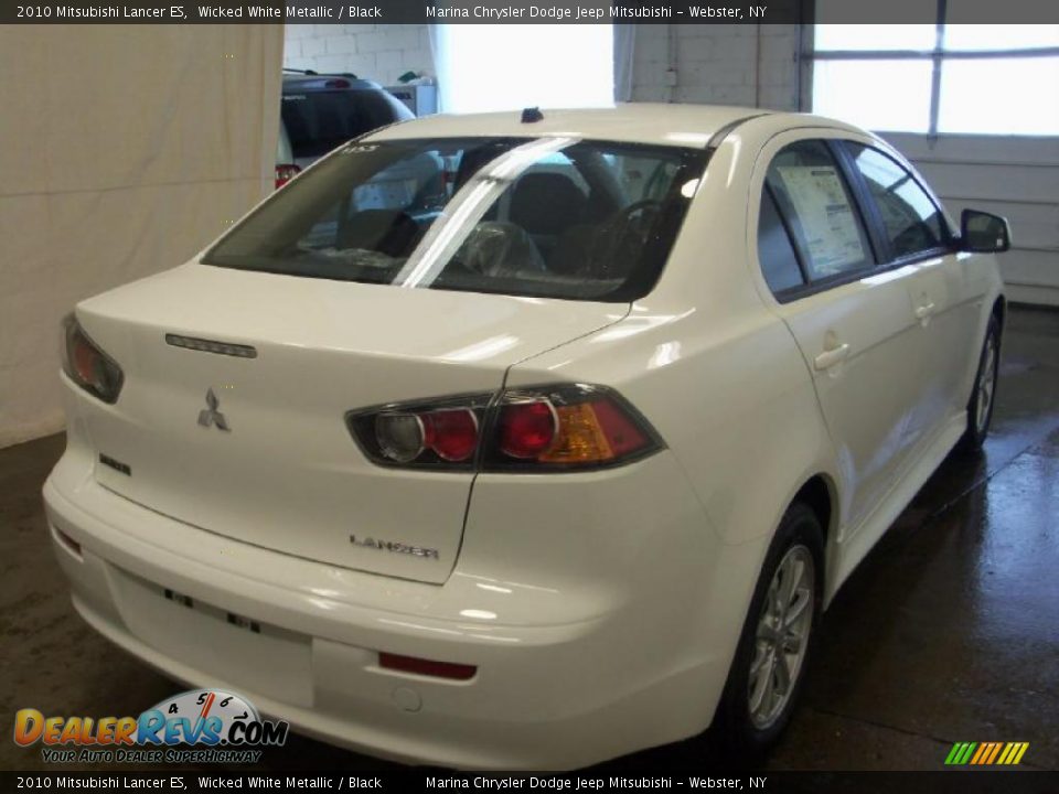 2010 Mitsubishi Lancer ES Wicked White Metallic / Black Photo #8