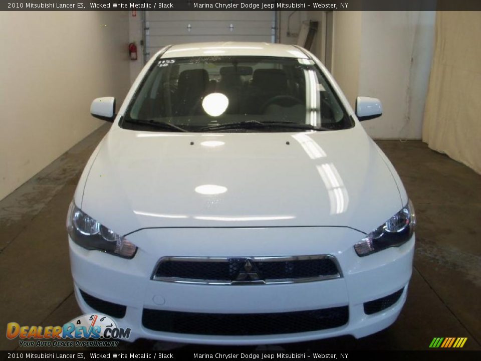 2010 Mitsubishi Lancer ES Wicked White Metallic / Black Photo #10