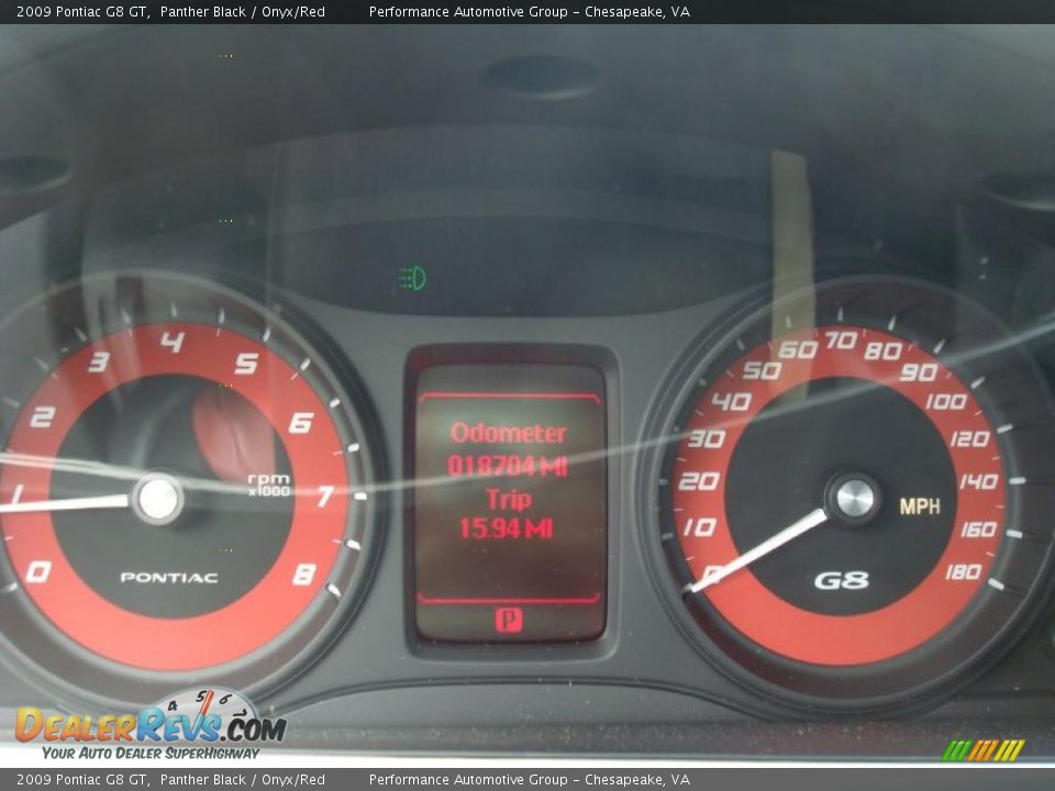 2009 Pontiac G8 GT Panther Black / Onyx/Red Photo #16