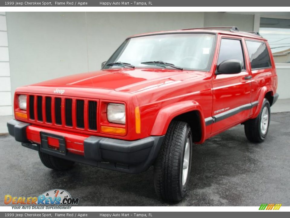 1999 Jeep Cherokee Sport Flame Red / Agate Photo #3