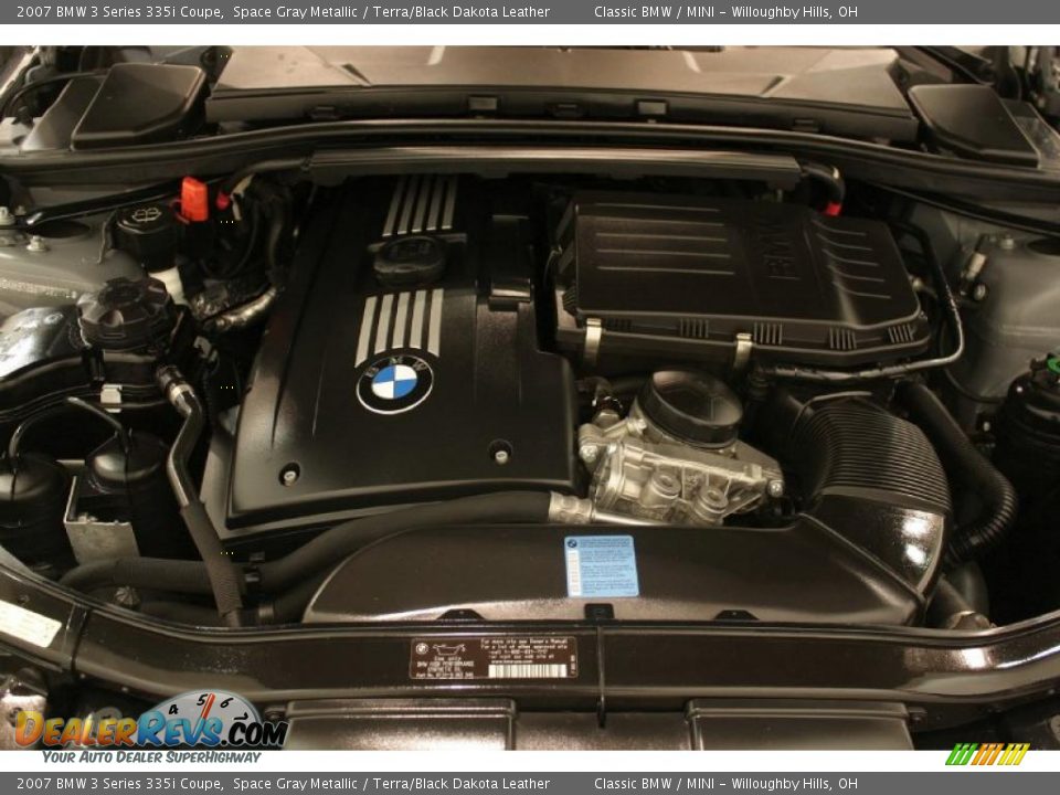 2007 BMW 3 Series 335i Coupe Space Gray Metallic / Terra/Black Dakota Leather Photo #27