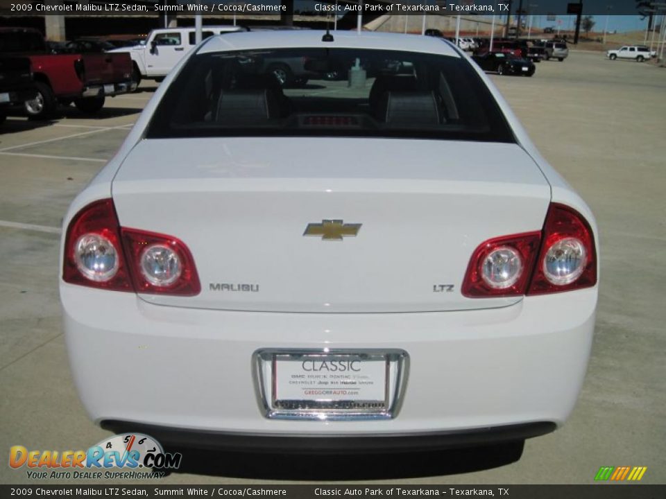 2009 Chevrolet Malibu LTZ Sedan Summit White / Cocoa/Cashmere Photo #6