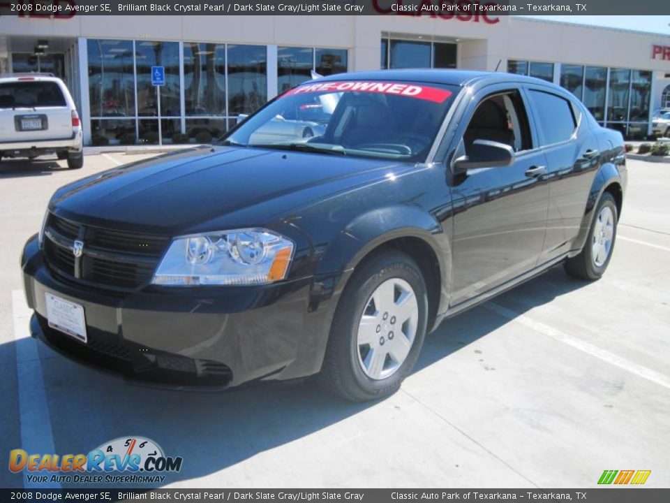 2008 Dodge Avenger SE Brilliant Black Crystal Pearl / Dark Slate Gray/Light Slate Gray Photo #1