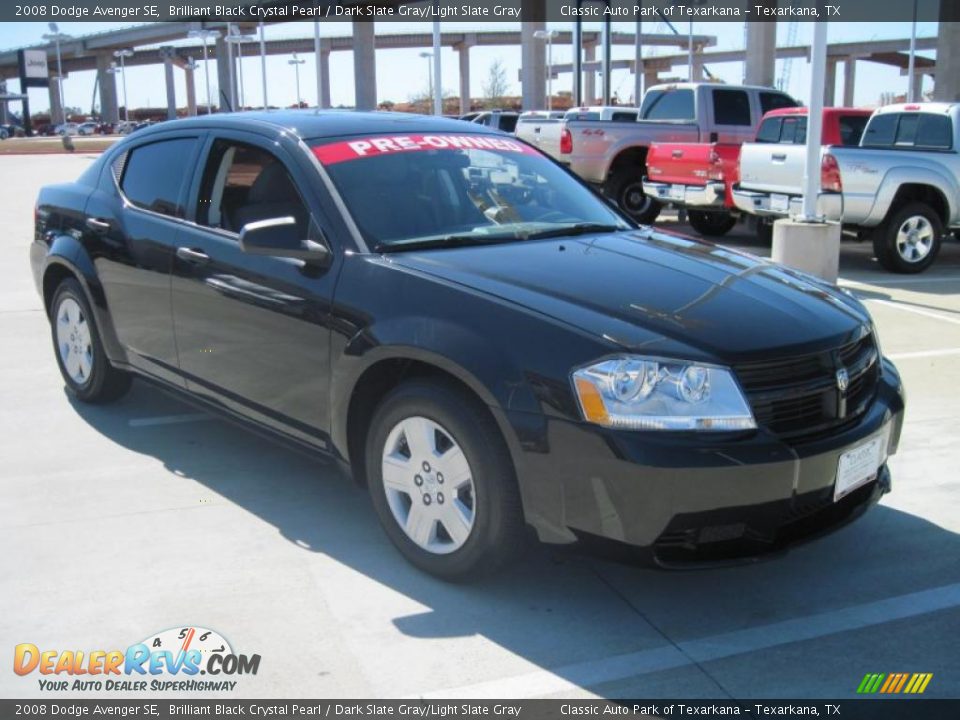 2008 Dodge Avenger SE Brilliant Black Crystal Pearl / Dark Slate Gray/Light Slate Gray Photo #2