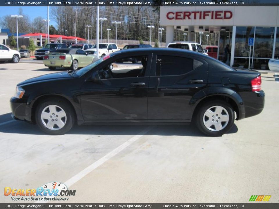 2008 Dodge Avenger SE Brilliant Black Crystal Pearl / Dark Slate Gray/Light Slate Gray Photo #3