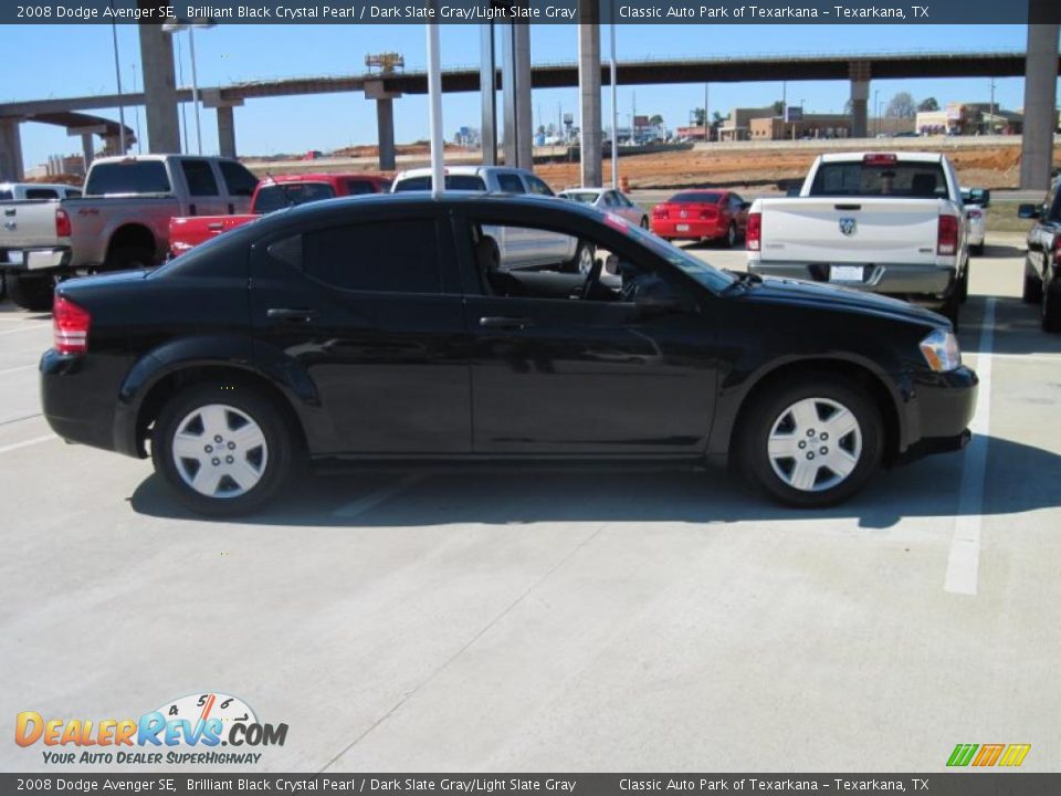 2008 Dodge Avenger SE Brilliant Black Crystal Pearl / Dark Slate Gray/Light Slate Gray Photo #4