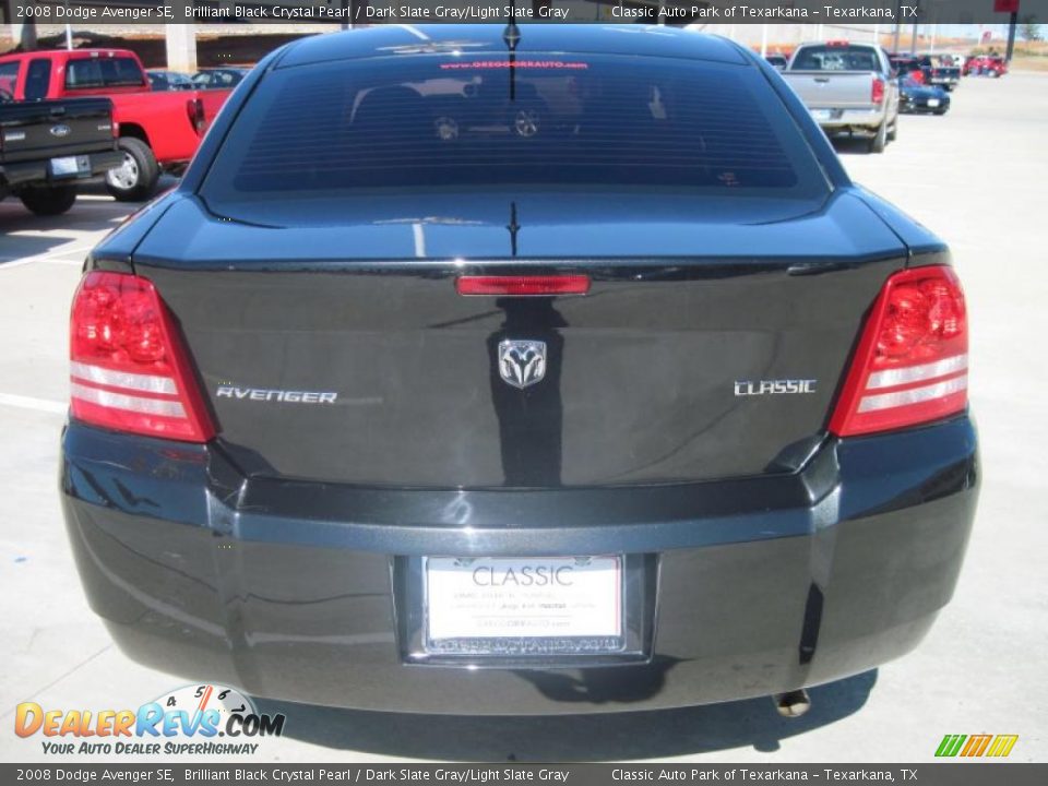 2008 Dodge Avenger SE Brilliant Black Crystal Pearl / Dark Slate Gray/Light Slate Gray Photo #6