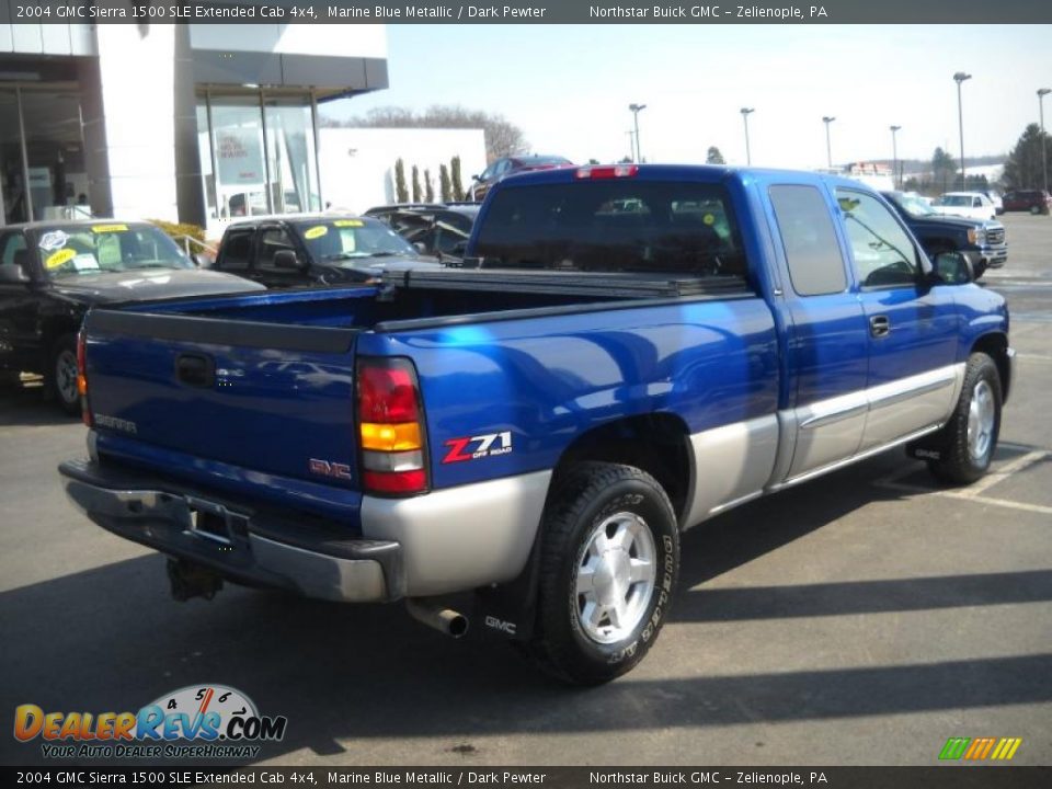 2004 GMC Sierra 1500 SLE Extended Cab 4x4 Marine Blue Metallic / Dark Pewter Photo #2