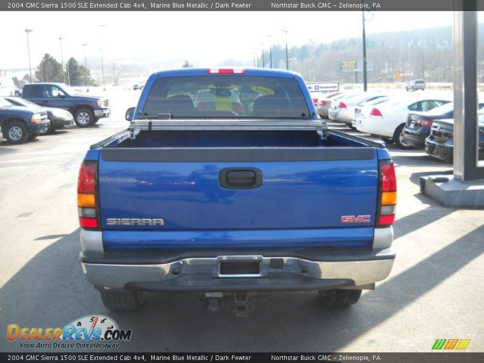 2004 GMC Sierra 1500 SLE Extended Cab 4x4 Marine Blue Metallic / Dark Pewter Photo #3