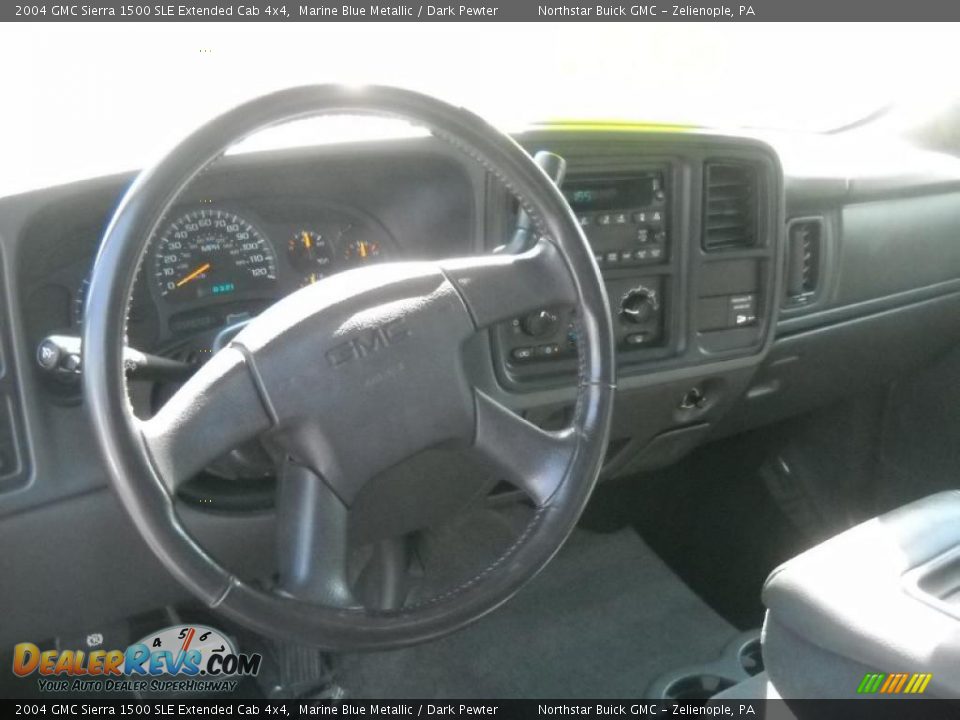 2004 GMC Sierra 1500 SLE Extended Cab 4x4 Marine Blue Metallic / Dark Pewter Photo #11